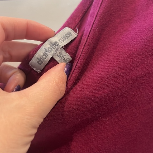 Burgundy v neck shirt - Picture 4 of 5